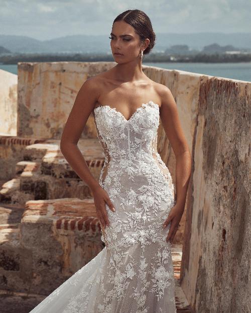 123124 sexy lace wedding dress with long sleeves and train1